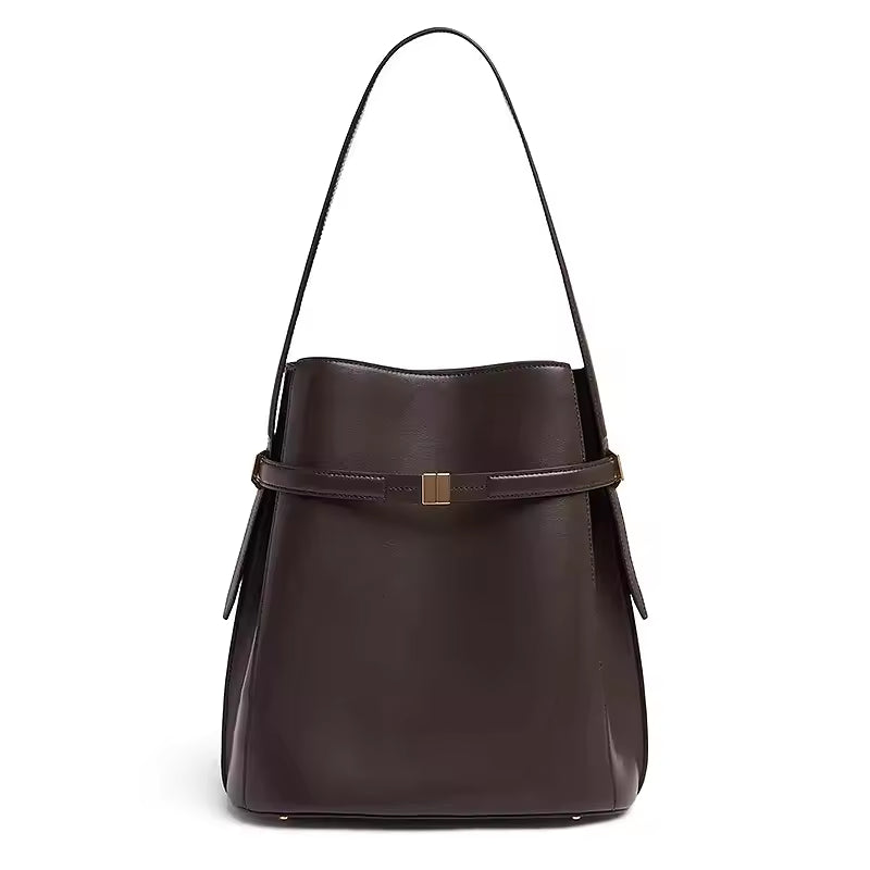 Luxury High-Quality Leather Bucket Shoulder Bag – Designer Purse
