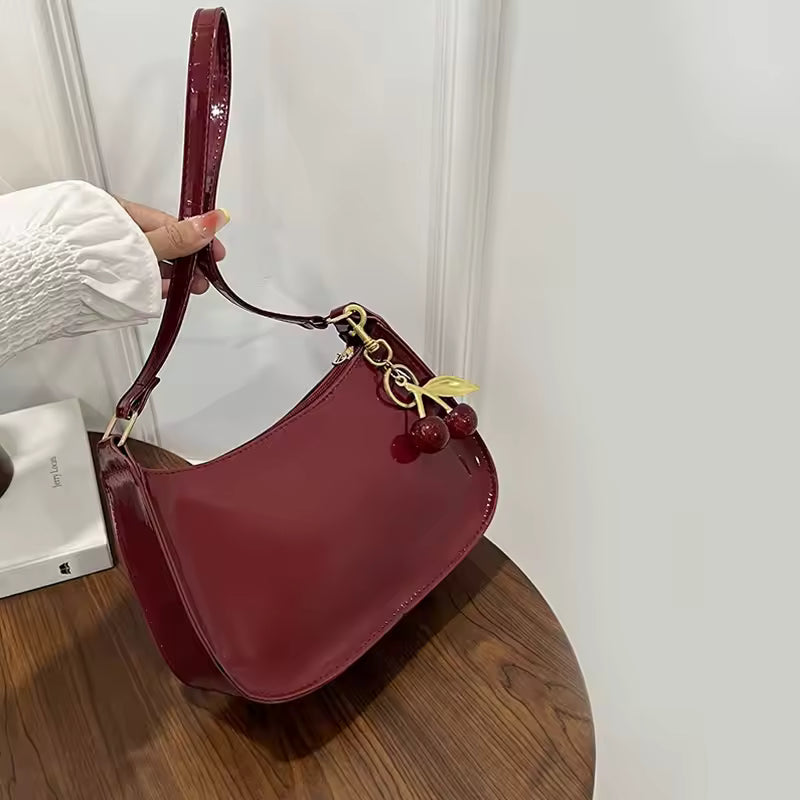 Vintage PU Shoulder Bag for Women – Retro Cherry Charm Purse