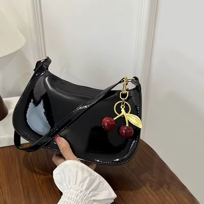 Vintage PU Shoulder Bag for Women – Retro Cherry Charm Purse