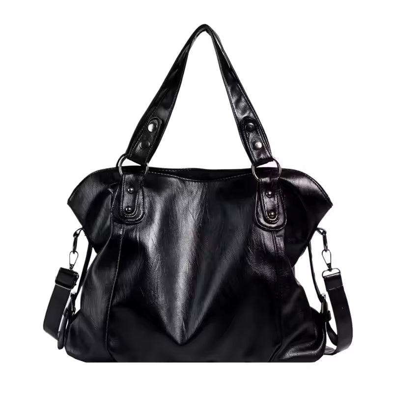 2025 New Soft PU Leather Handbag for Women – Large Capacity Retro Shoulder Bag, Elegant Versatile Tote