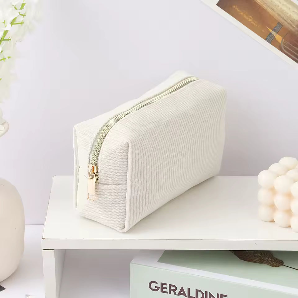 Single-Layer Pencil Case – Vertical Stripe School Storage Bag for Students