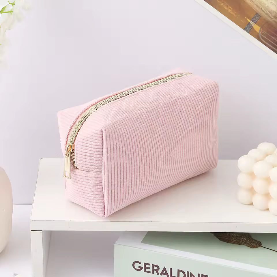 Single-Layer Pencil Case – Vertical Stripe School Storage Bag for Students