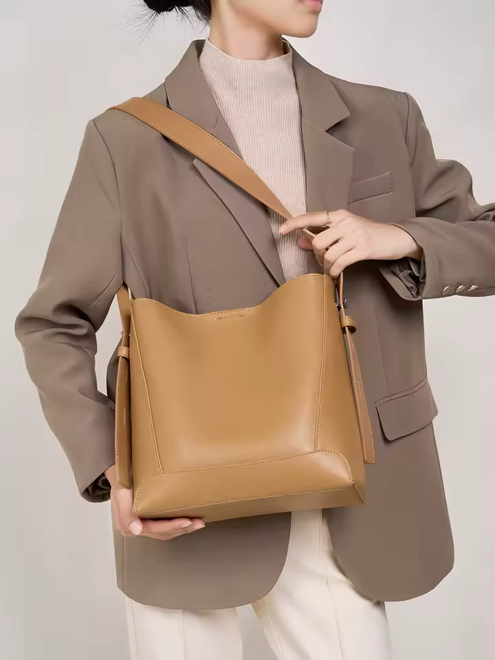 Luxury Genuine Leather Tote Bag for Women – Designer Crossbody Purse